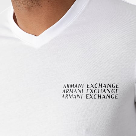Armani Exchange - Maglietta con scollo a V 6KZTGX-ZJBVZ Bianco