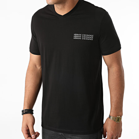 Armani Exchange - Tee Shirt Col V 6KZTGX-ZJBVZ Noir