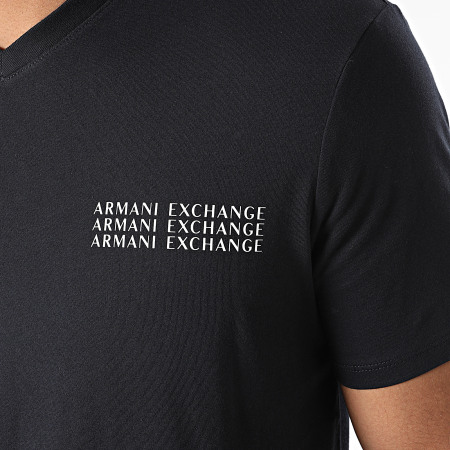Armani Exchange - Camiseta con cuello en V 6KZTGX-ZJBVZ Azul marino