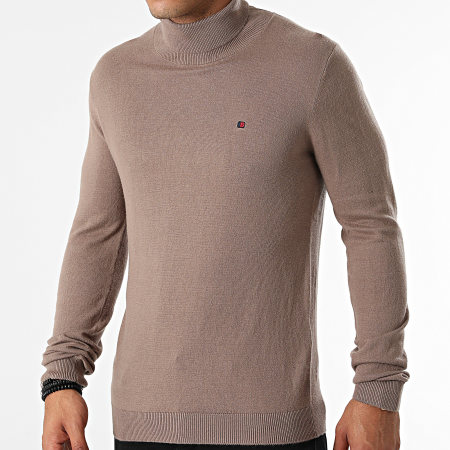 Teddy Smith Pull Col Roule Loki Marron Ryses