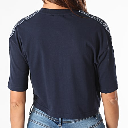 Fila - Tee Shirt Crop Femme A Bandes Mari 683477 Bleu Marine