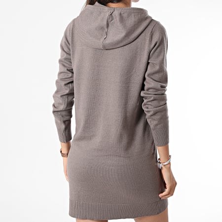 Only - Robe Pull Femme A Capuche Mischa Taupe
