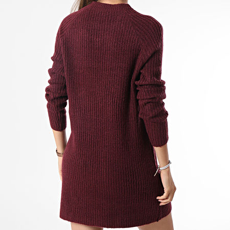 Only - Robe Pull Femme Manches Longues Carol Bordeaux