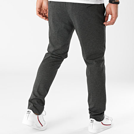 Selected - Pantaloni Pete Flex Slim a righe grigio antracite