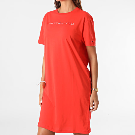 Tommy Hilfiger - Camicia da donna Regular Tee Dress 1639 Rosso Corallo