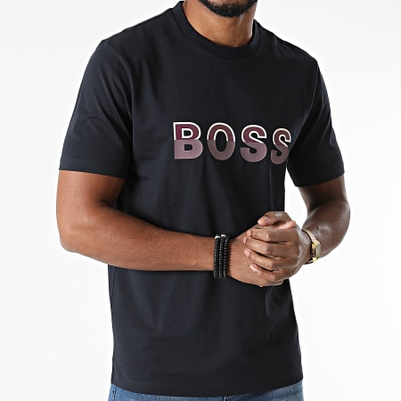 BOSS - Tee Shirt Tiburt 256 Bleu Marine