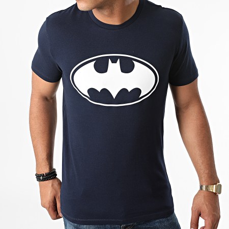 DC Comics - Tee Shirt Logo Bleu Marine Blanc