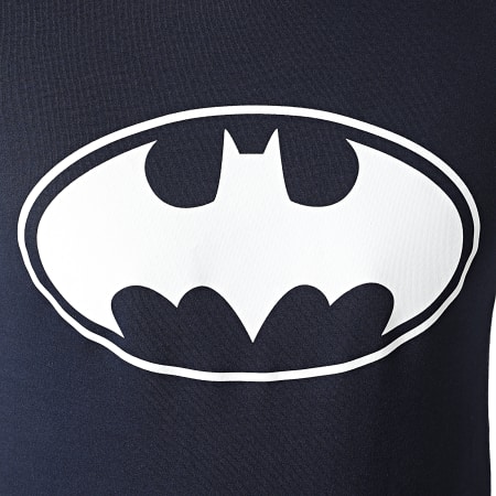 Batman - Tee Shirt Logo Bleu Marine Blanc