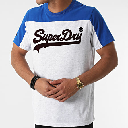Superdry - Tee Shirt M1011256A Gris Chiné Bleu Roi