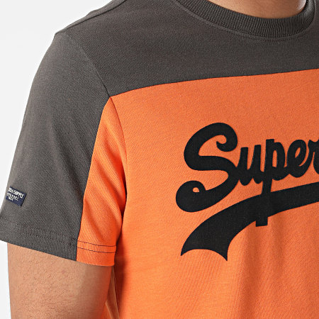 Superdry - Tee Shirt M1011256A Orange Gris Anthracite