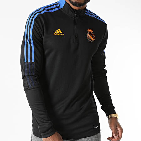 Adidas Sportswear - Sweat Col Zippé A Bandes Real Madrid GR4327 Noir