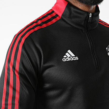 Adidas Performance - Sweat Col Zippé A Bandes Manchester United GR3801 Noir