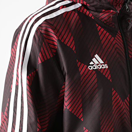 Adidas Sportswear - Coupe-Vent Capuche A Bandes Manchester United FC GR3872 Bordeaux