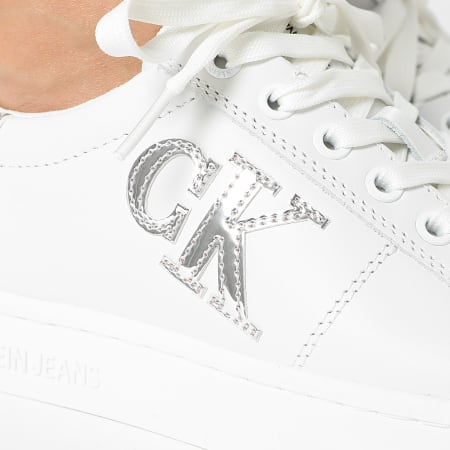 Calvin Klein - Baskets Femme Cupsole Lace Up Sneaker Logo 0368 White
