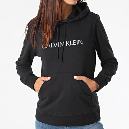 Calvin Klein - Felpa con cappuccio da donna W311 Nero