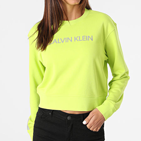 Calvin Klein - Sweat Crewneck Femme W312 Vert Fluo