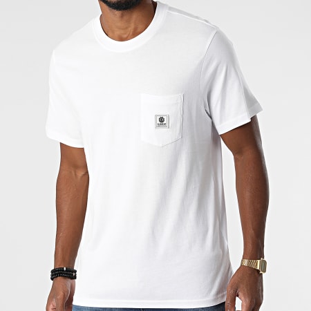 Element - Camiseta básica con bolsillo con etiqueta y bolsillo Z1SSI1-ELF1 Blanco