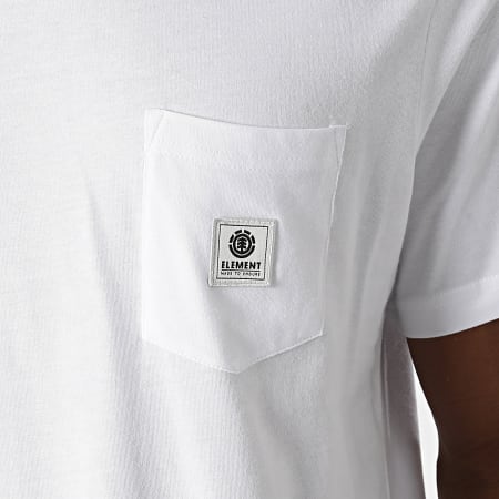 Element - Tee Shirt Poche Basic Pocket Label Z1SSI1-ELF1 Blanc