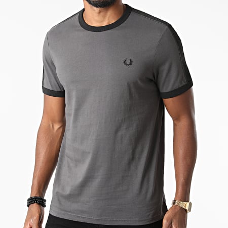 Fred Perry - Tee Shirt A Bandes Tonal Taped Ringer M2681 Gris Anthracite