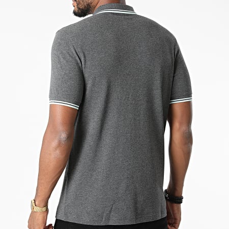 Fred Perry - Polo Manches Courtes Twin Tipped M3600 Gris Anthracite Chiné