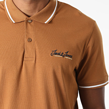 Jack And Jones - Polo Manches Courtes Tons Marron