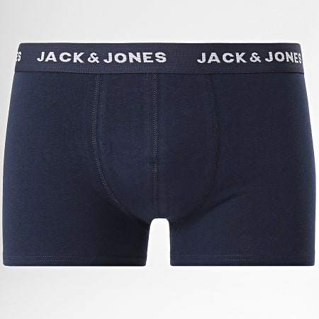 Jack And Jones - Set di 5 boxer basic a tinta unita nero blu reale grigio erica