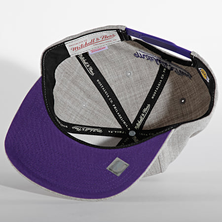 Mitchell and Ness - Casquette Snapback Team Heater Los Angeles Lakers Gris Chiné