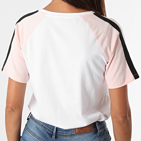 PSG - Tee Shirt A Bandes HCP143 Blanc Rose