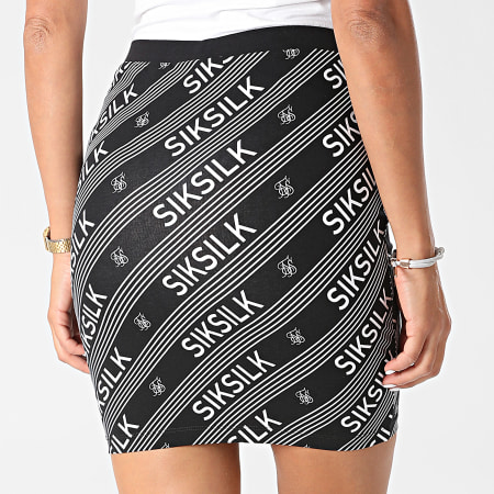 SikSilk - Jupe Femme Logo Print Noir