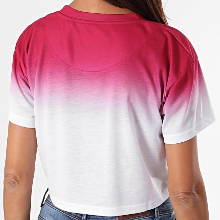 SikSilk - Tee Shirt Femme Crop High Fade Rose Dégradé