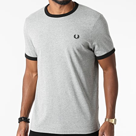 Fred Perry - Tee Shirt Ringer Gris Chiné
