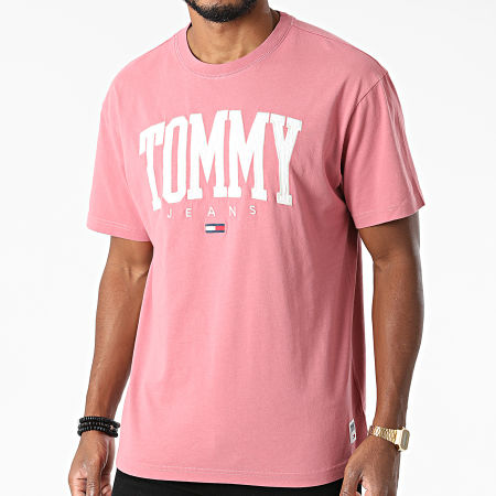 Tommy Jeans - Tee Shirt Collegiate 2550 Rose Foncé
