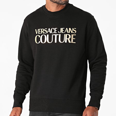 Versace Jeans Couture - Sweat Crewneck Logo Foil 71GAIT08-CFOOT Noir Doré