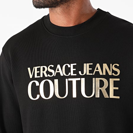 Versace Jeans Couture - Sweat Crewneck Logo Foil 71GAIT08-CFOOT Noir Doré