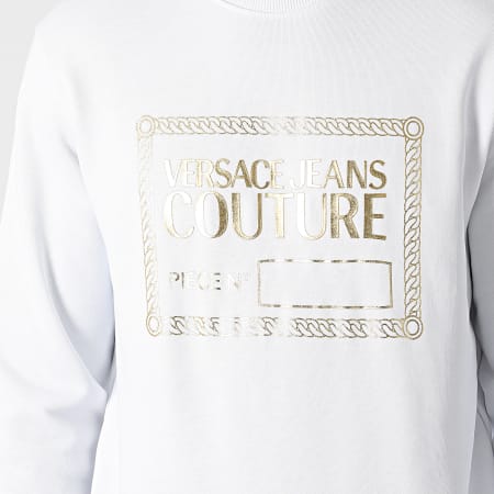 Versace Jeans Couture - Sweat Crewneck Piece Foil 71GAIT15-CFOOT Blanc Doré