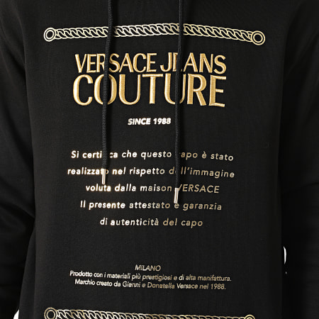 Versace Jeans Couture - Sweat Capuche Garanzia 71GAIT10-CFOOT Noir Doré