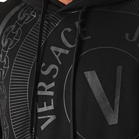 Versace Jeans Couture - Sweat Capuche Regular Centered Embroidery 71GAIT13-CFOOT Noir