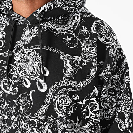 Versace Jeans Couture - Sweat Capuche Print Bijoux Baroque 71GAI3C0-FS004 Noir Renaissance Floral