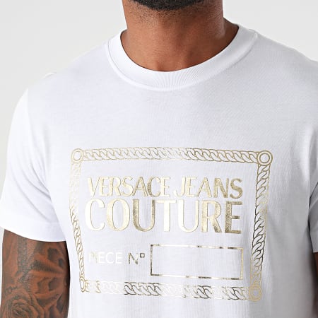 Versace Jeans Couture - Tee Shirt Piece NR Foil 71GAHT27-CJ00T Blanc Doré