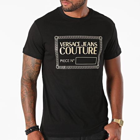 Versace Jeans Couture - Camiseta Piece NR Foil 71GAHT27-CJ00T Negro Oro