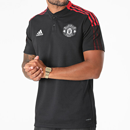 Adidas Sportswear - Polo Manches Courtes A Bandes Manchester United FC GR3823 Noir