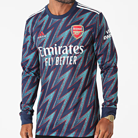 Adidas Sportswear - Tee Shirt De Sport Manches Longues A Bandes Arsenal FC GQ3270 Bleu Marine Bleu Clair