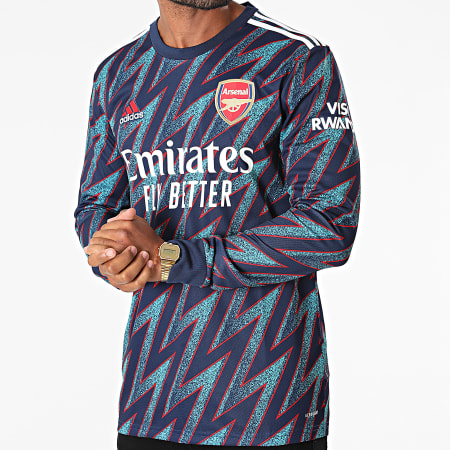 Adidas Sportswear - Tee Shirt De Sport Manches Longues A Bandes Arsenal FC GQ3270 Bleu Marine Bleu Clair