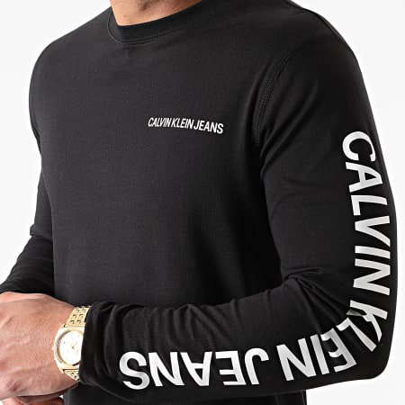 Calvin Klein - Tee Shirt Manches Longues Institutional 0547 Noir