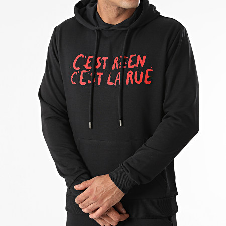 C'est Rien C'est La Rue - Ensemble De Survetement Logo Noir Rouge