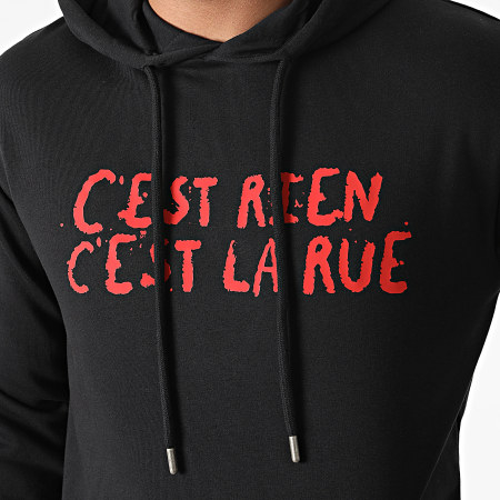 C'est Rien C'est La Rue - Tuta da ginnastica nera con logo rosso