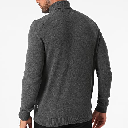 Only And Sons - Pull Col Roulé Alex Gris Anthracite Chiné