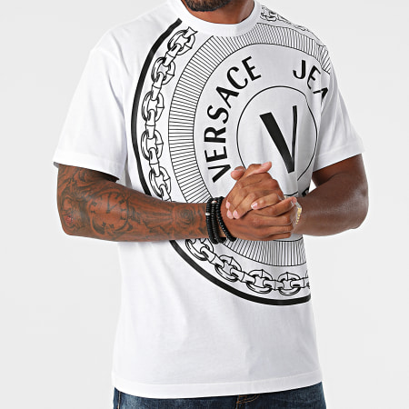 Versace Jeans Couture - Tee Shirt Centered Vemblem 71GAHT19-CJ00T Blanc