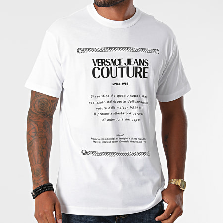 Versace Jeans Couture - Tee Shirt Garanzia 71GAHT02-CJ00T Blanc