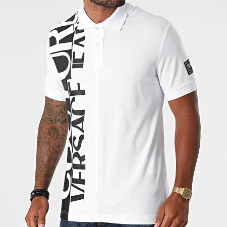Versace Jeans Couture - Polo Manches Courtes Logo Story 71GAGT12-CJ01T Blanc